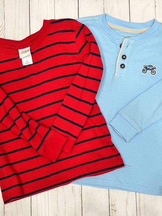 Garanimals Other - Garanimals Red & Light Blue Kids Long Sleeve Tee Set